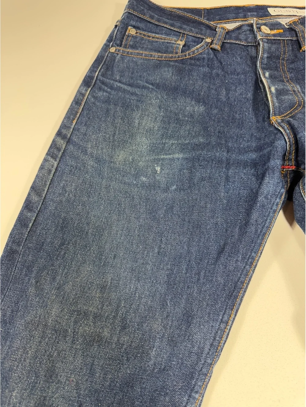 Gustin Selvedge Jeans Mens 32x30 Straight Dark Wash Made in USA Denim